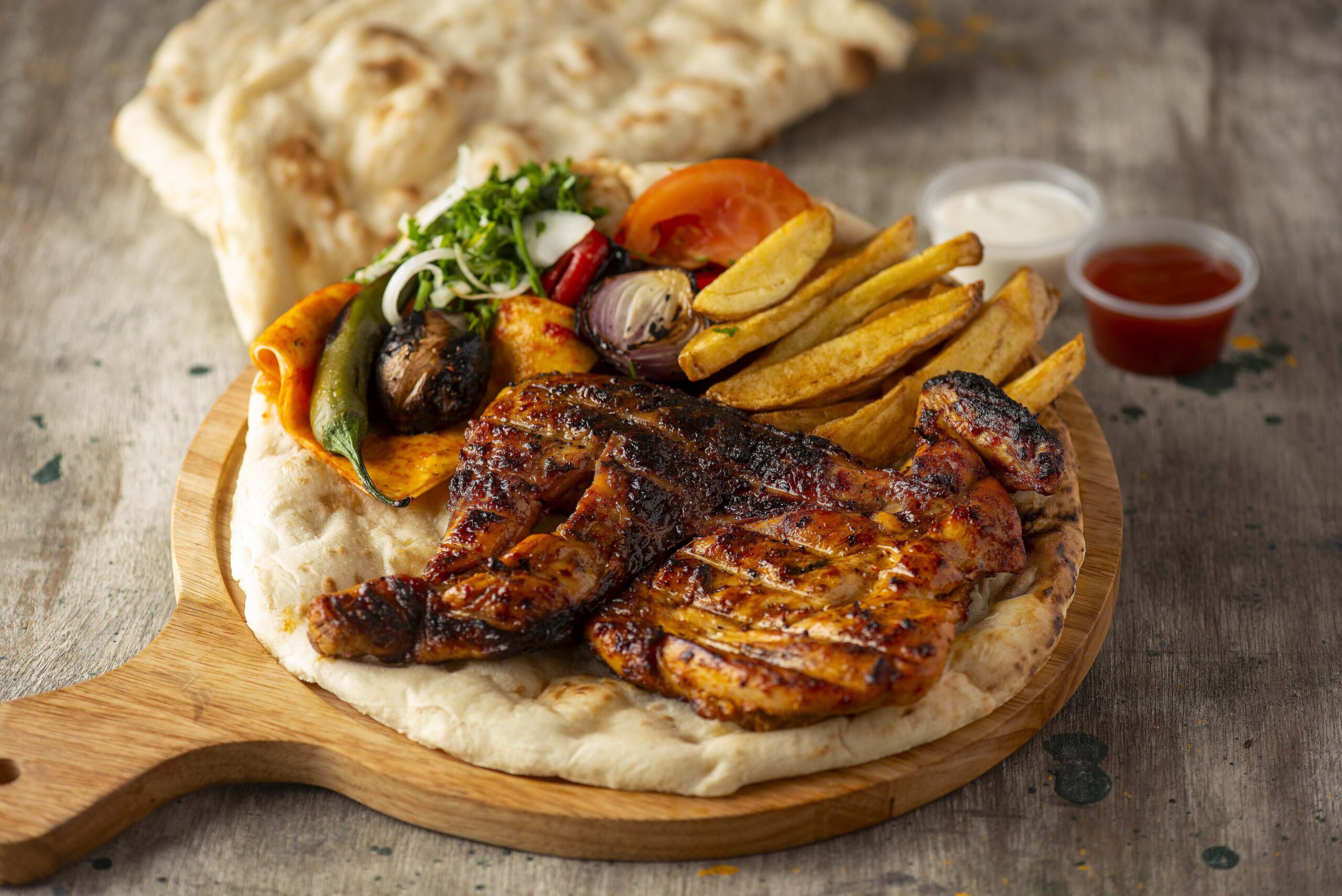  Half grilled chicken